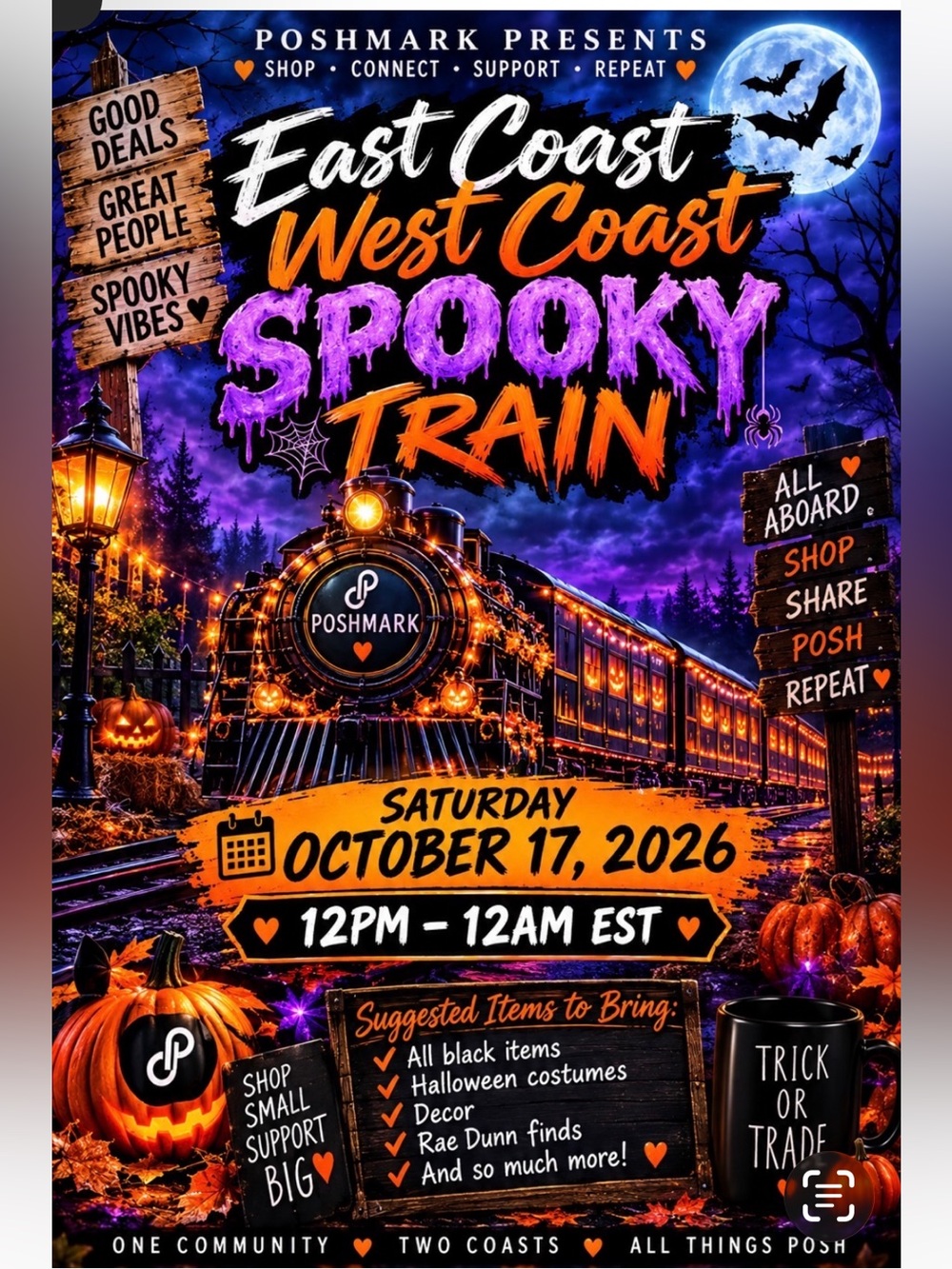 EAST COAST/WEST COAST SPOOKY SATURDAY TRAIN SHOW 10/17